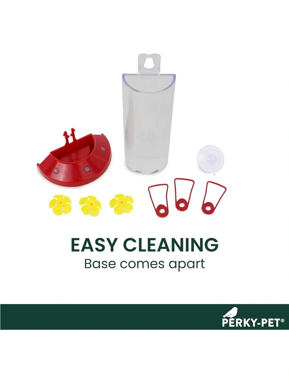 Perky Pet plastic window mount hummingbird feeder w/perches